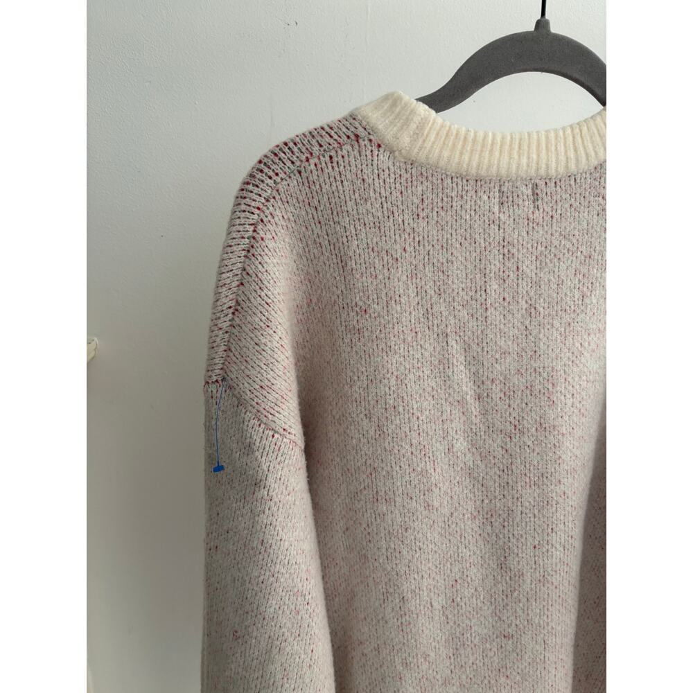 A New Day Cherry Graphic Sweater Women’s Medium Cream Knit Pullover Cozy Cute - Picture 9 of 12